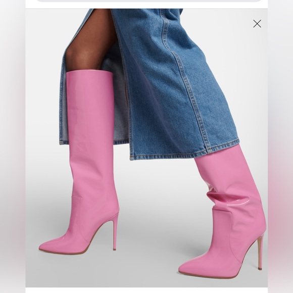 PARIS TEXAS pink Patent leather knee-high boots - Picture 2 of 8
